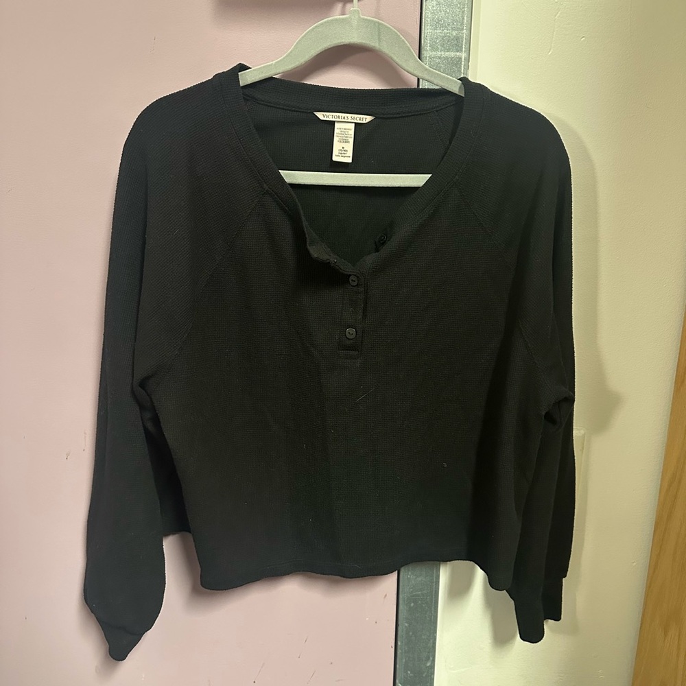 Victoria's Secret Black Button-Down Shirt